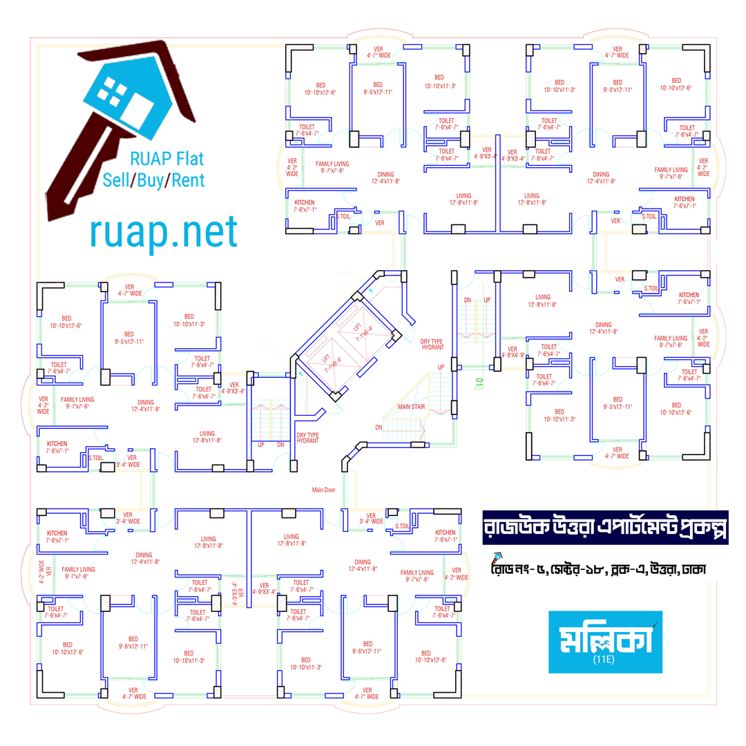 Typical-Floor-Plan-Building-11-মল্লিকা